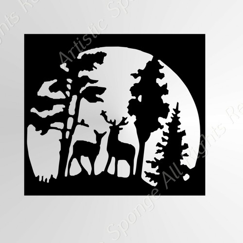 Forest trees deer animal a5 - trees,