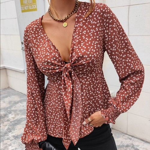 Shein ditsy floral print tie - floral,