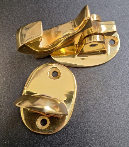 Woodpecker door holder - woodpecker, brass