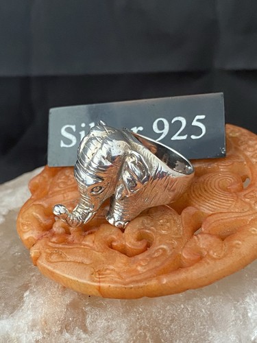 Solid silver chunky - silver, elephant