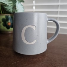 Fox And Ivy Alphabet Mug "C" Stoneware Grey 