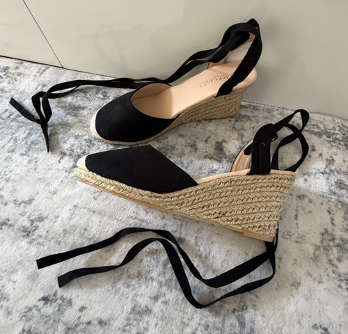 Womens black espadrille - womens, wedge