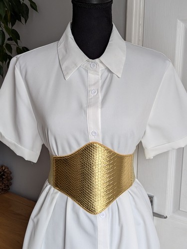 Gold snake effect corset belt - snake,