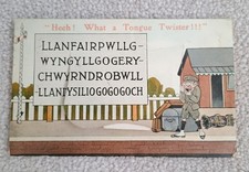 Novelty pull out postcard 1927 - Colwyn Bay/LlanfairPG  - Wales