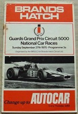 BRANDS HATCH 27 Sep 1970 Guards Grand Prix 5000 Car Races Official Programme
