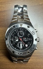 GENTS FILA STAINLESS STEEL CHRONO SPORTS 100M DATE WATCH 481-G / MOV T-0S10