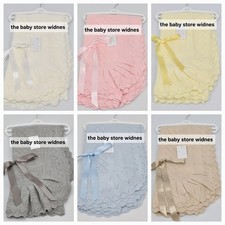 Babys  Spanish Knitted Ribbon Blanket Shawl