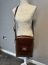 Vintage Timberland Crossbody Leather Bag With Metal Logo Details