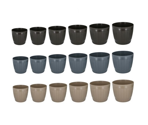 Round barrel planter 2pc - round,
