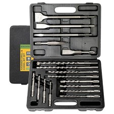 BLOSTM SDS Plus Hammer Drill & Chisel Bit Set Masonry Concrete Tile Brick 17PCS