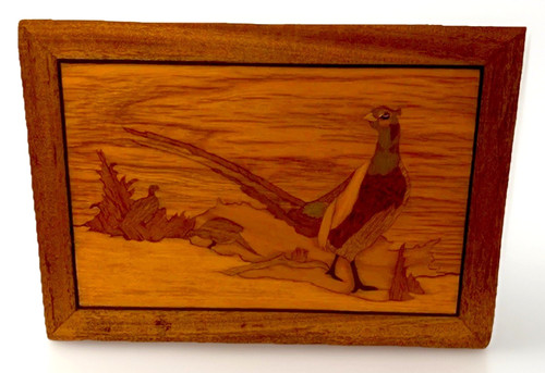 Vtg inlaid wooden picture - vtg,