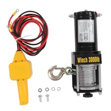 ­Electric Winch Kit 24V With Remote Steel Cable Mini Bracket 3000lbs For ATV UTV