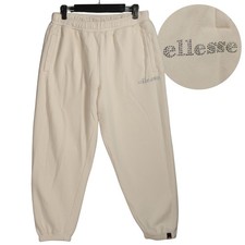 Ellesse Joggers Size UK 14 Cream Bedazzled Gem Y2K Style Fleece Tracksuit Bottom