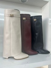 Womens Black Faux Knee High