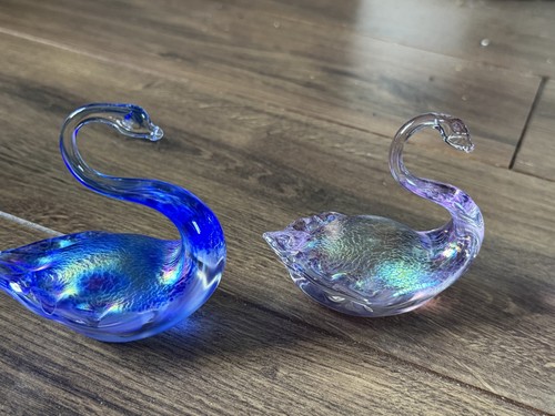 Set heron glass - glass, swans