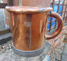 Antique 19th C French Copper 3L Liquid Spirit Liquor Measure Cup E Brehier Paris