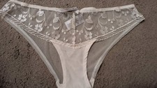 EX STORES CREAM SHEER LACE  FRONT BRIEFS SIZE UK 12  BNWOT