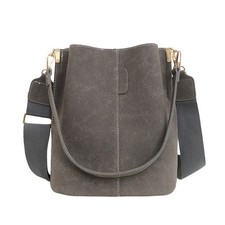 Leather Suede Bucket Bag Womens Tote Shoulder Crossbody Satchel Handbag Fashion