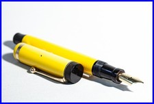 1930s Parker Senior Lucky Curve Duofold Fountain Pen IN Mandarin Yellow M 14K