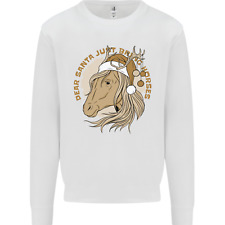 Dear Santa Funny Horse Equestrian Christmas Kids Sweatshirt Jumper