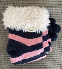 Jack Wills Fluffy Socks Pink and Navy Blue Striped Women’s One size 