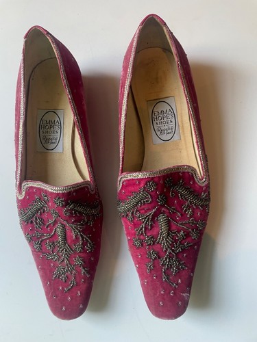 Emma hope pink velvet - pink, beaded