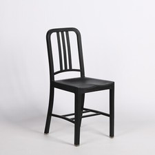 MODERN CLASSIC US NAVY STYLE BLACK PLASTIC INDUSTRIAL DINING CHAIR RESTAURANT