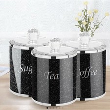 3pc Black Crystal Diamante