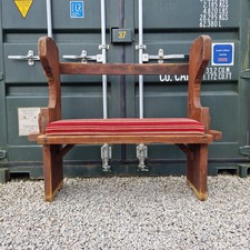 Characterful Antique Rustic Solid Oak Open Back Bench Pew Settle Hand Built