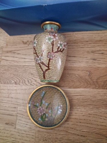 Vintage cloisonne enamel vase - cloisonne,