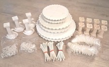 102 Pc Vintage Wilton Wedding Cake Decorations Swans Columns Bells Plates & More