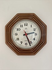 Vintage Mid Century West German Working Brown Ceramic Wall Clock