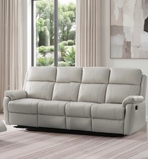 GREY Italian Leather 4 Seater
