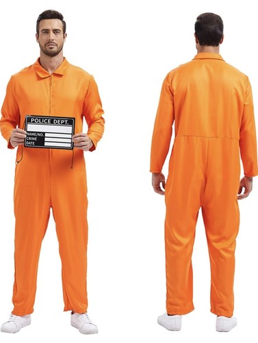 Men orange prison jumpsuit - orange,