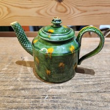 Vintage Kevin de Choisy Studio Pottery Whieldon Style Teapot - REPAIRED
