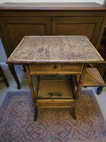 C1880 bamboo side table - table, with