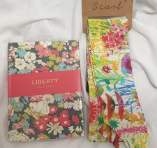 New Ladies LIBERTY Multicoloured Skinny Scarf & Sticky Note Book  - CG BA2
