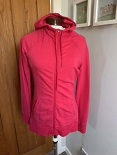 Icebreaker Merino Wool pink full zip hoodie size S - pockets- thumb holes - hood