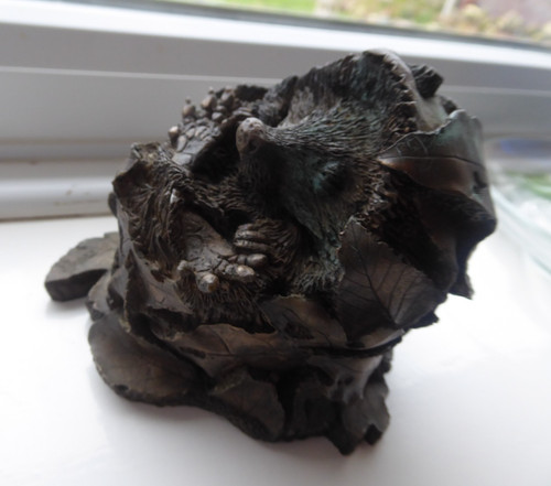 Sleeping hedgehog ornament - hedgehog,