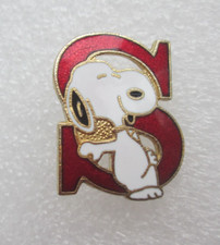 Snoopy Red  Letter S  Pin Badge Peanuts Charles Schultz