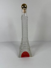 Vintage Empty 50cl XO Brandy Paris Eiffel Tower Glass Bottle 16.5cm Tall