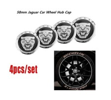 4PCS 58mm Car Wheel Hub Cap Stickers Decal For Jaguar XF XE XJ F-Type F-Pace FD3