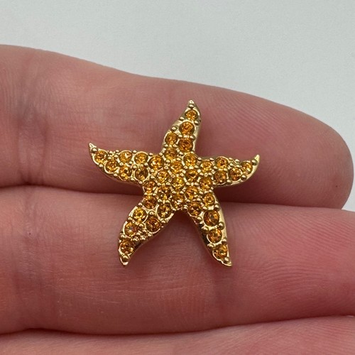 Swarovski starfish lapel pin - swarovski,