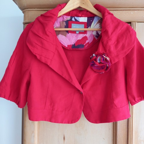 Per una red linen cropped - per,