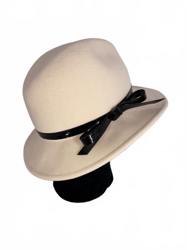 Scala 100 wool cream fedora - scala,
