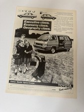 Original Vintage 1985 Toyota Space Cruiser Magazine Advert Poster Man Cave Retro
