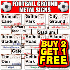 FOOTBALL METAL SIGNS FOOTY
