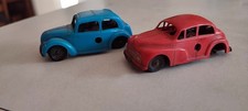 A Pair Of Tri Ang Minic Toys Clockwork Cars 1 Red, 1 Blue
