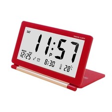 Folding LCD Digital Alarm Clock Ultra-thin Travel Clock Date Temperature Display