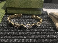 Gucci Gg Crystal Black Bangle